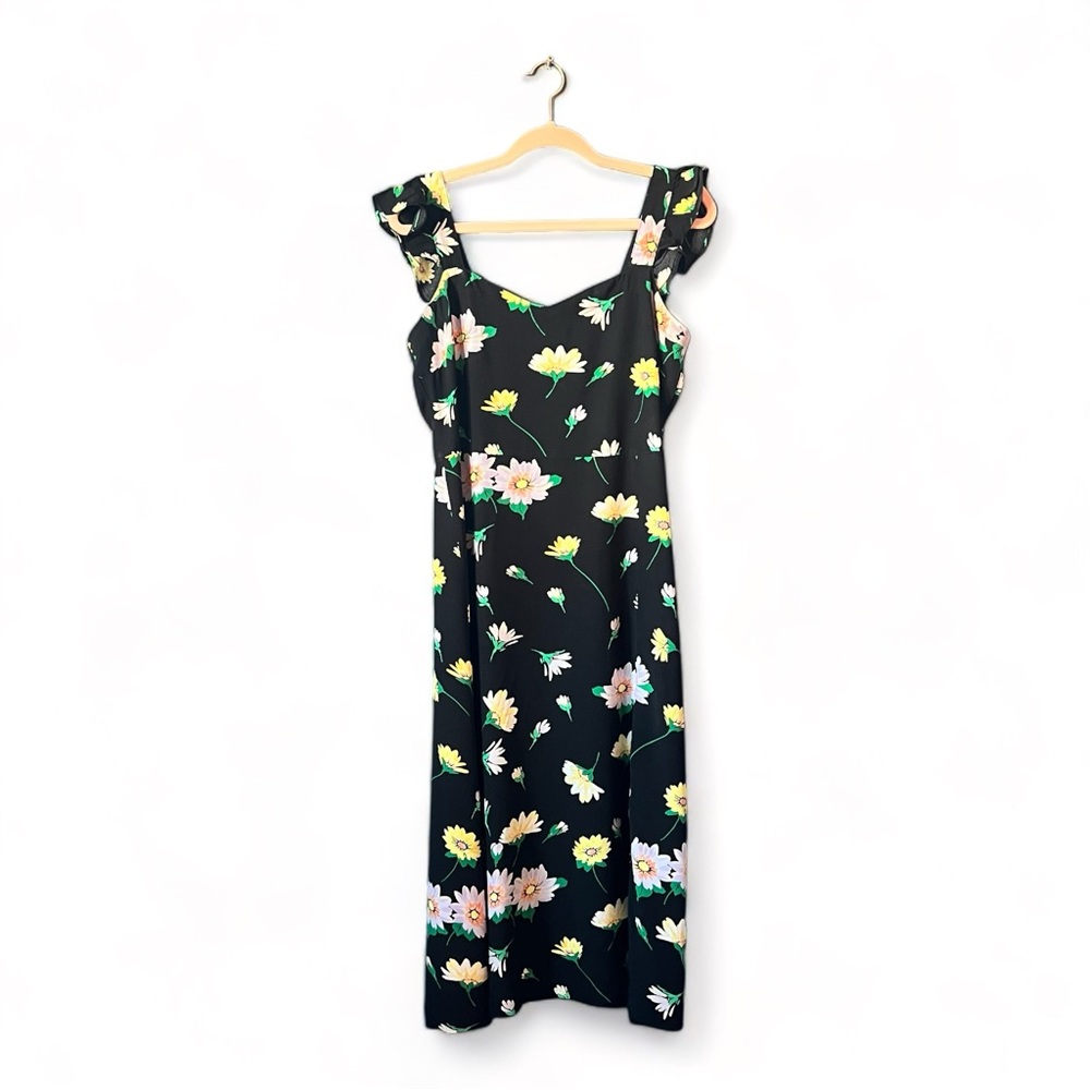The Loft - Womens Floral Ruffle Strap Midi Dress 6